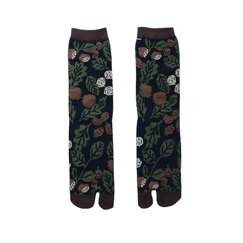 Toe Socks 200-needle Jacquard Combed Cotton For Women