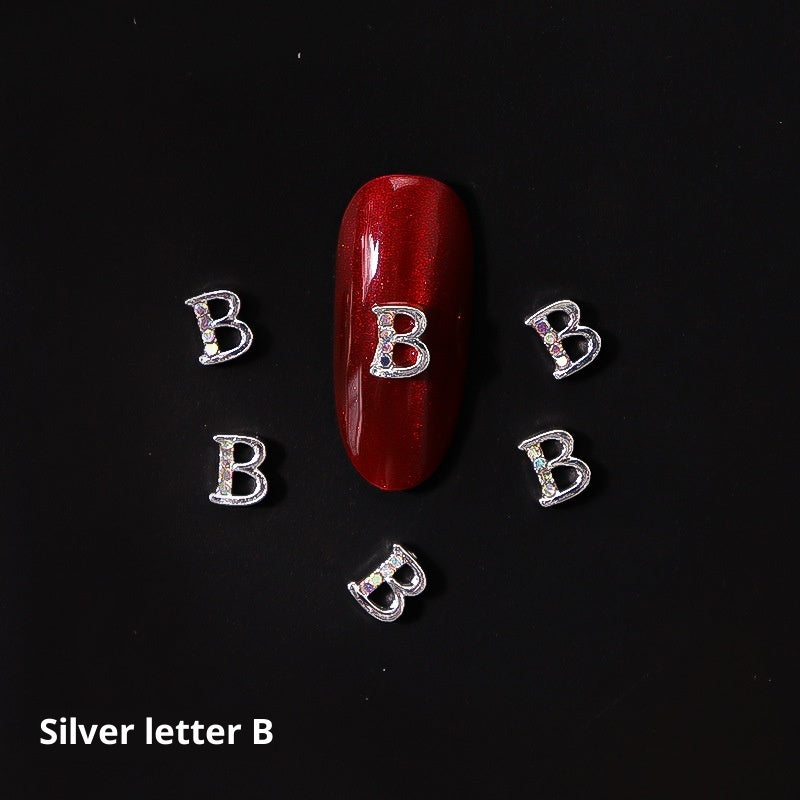 Nail Crystal LZ Personality 26 Letters Alloy Ornament