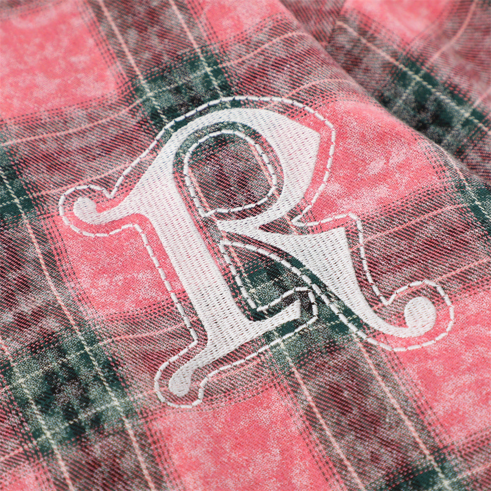 Plaid Long Sleeve Shirt Men Trendy Brands High Street