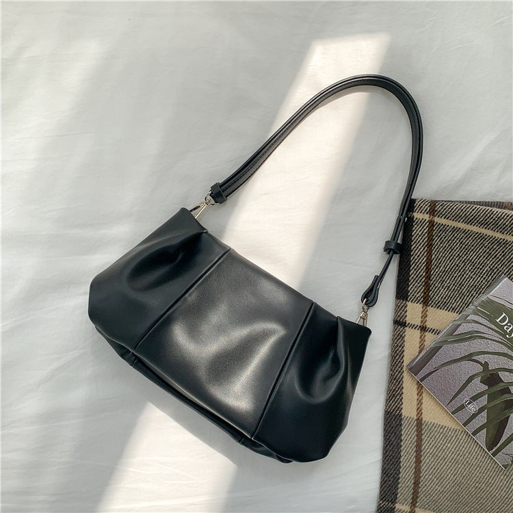 Fashion Zipper Pleated Portable Underarm Bag