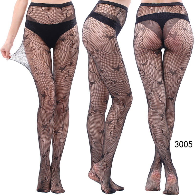 Women's Vintage Tattoo Lace Hollow Net Socks