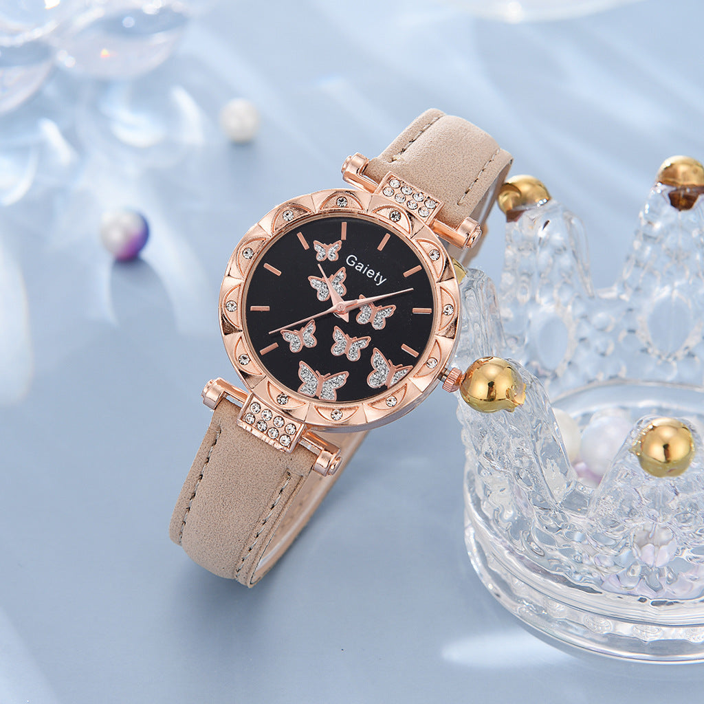 Women's Fashion Simple Butterfly Digital Belt Watch