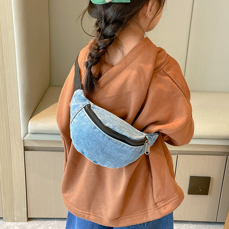 Boys And Girls Fashion Solid Color Sports Fanny Pack