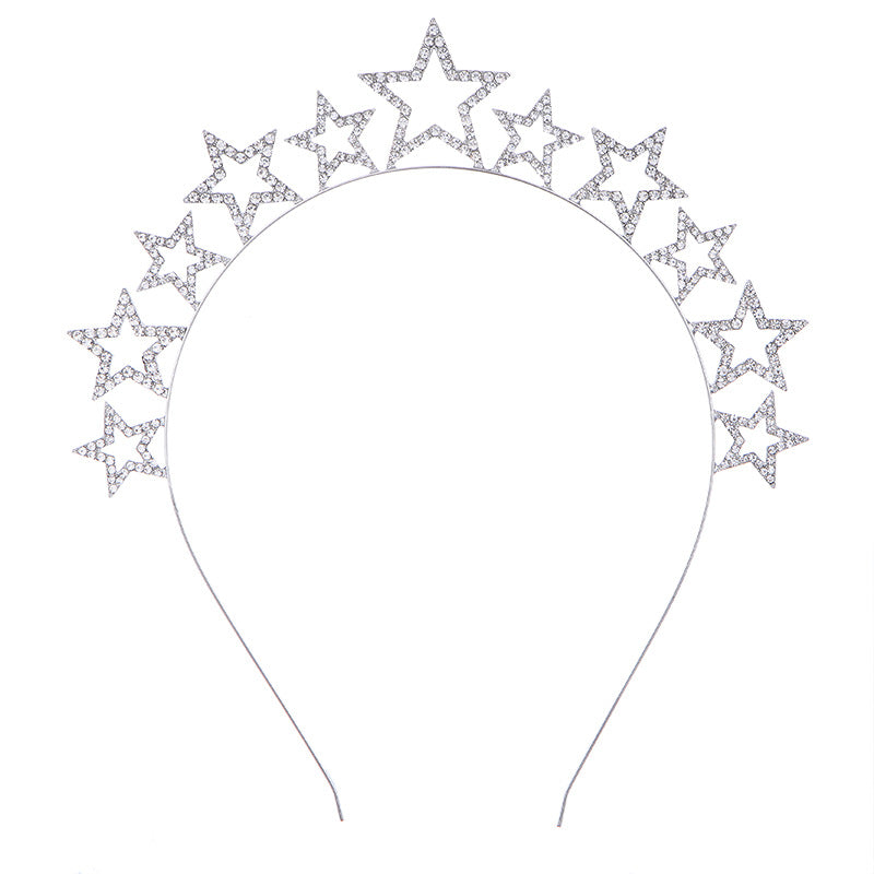 European And American Alloy Crystal Christmas Staghorn Hair Hoop