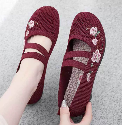 Fashion Embroidery Women's Breathable Casual Shoes