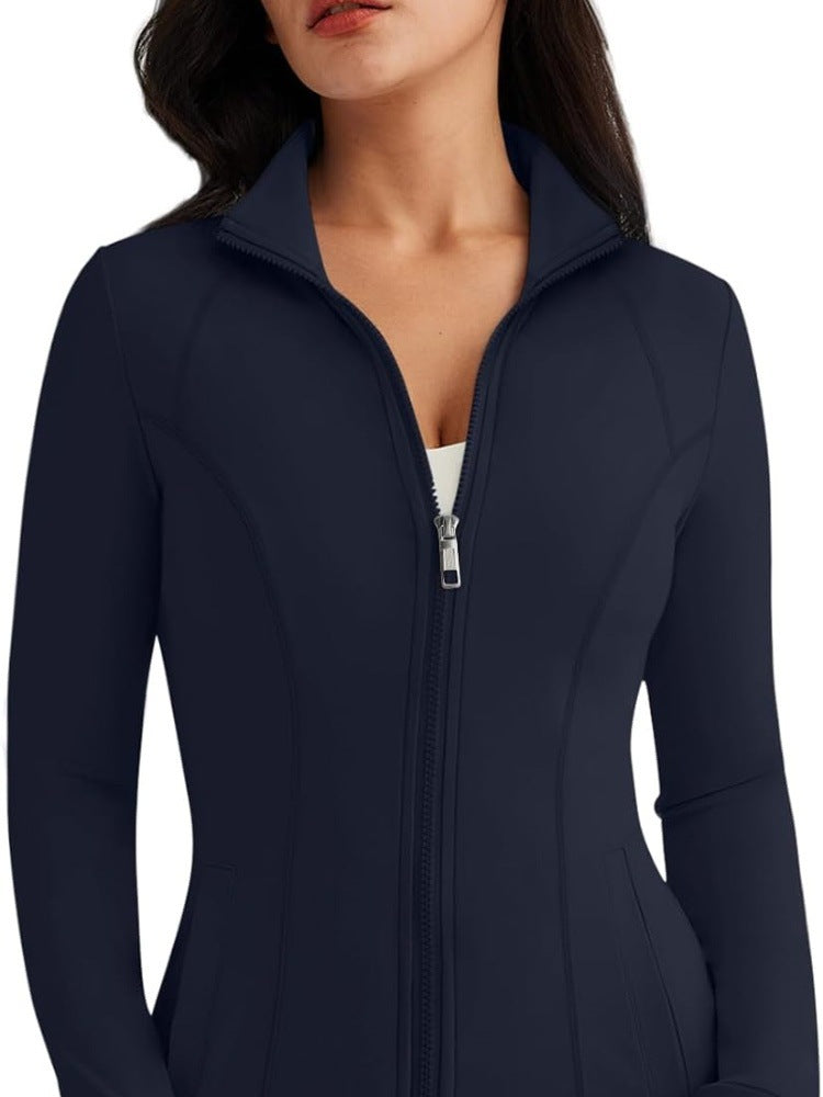 Womens High-Stretch Form-Fitting Long-Sleeve Sports Jacket
