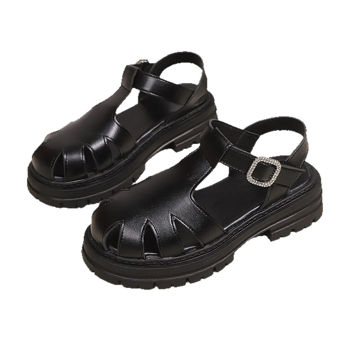 Sandals Summer New Style Back Empty Buckle Front Toe Cap Hollowed Women's Shoes