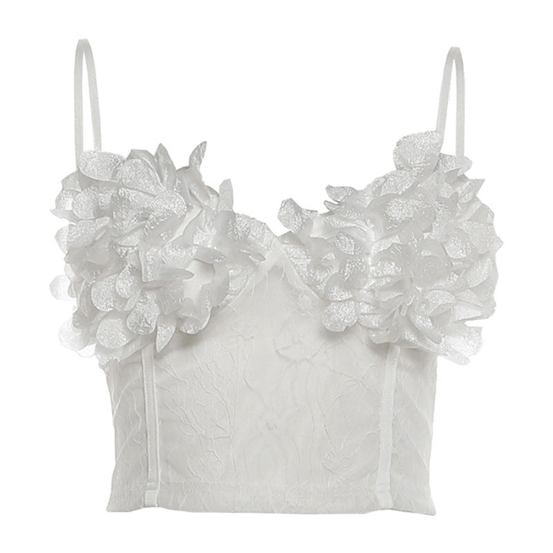 Stylish Sleeveless Camisole Top And Versatile Plush Skirt