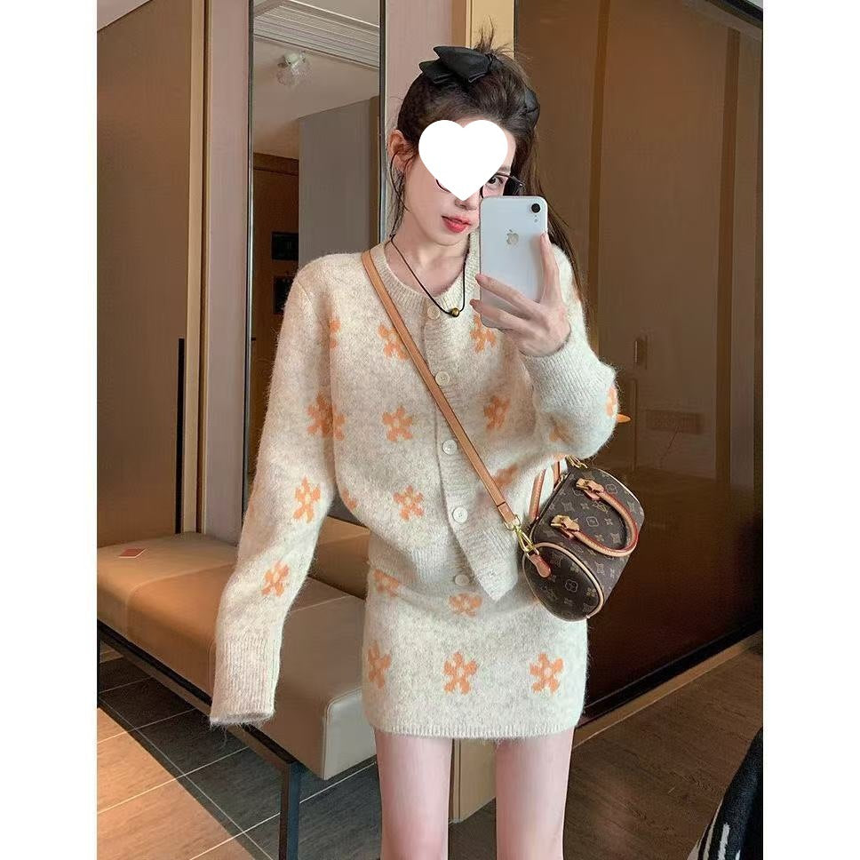Autumn And Winter Korean-style Petite Women's Sweater Set New Fashionable