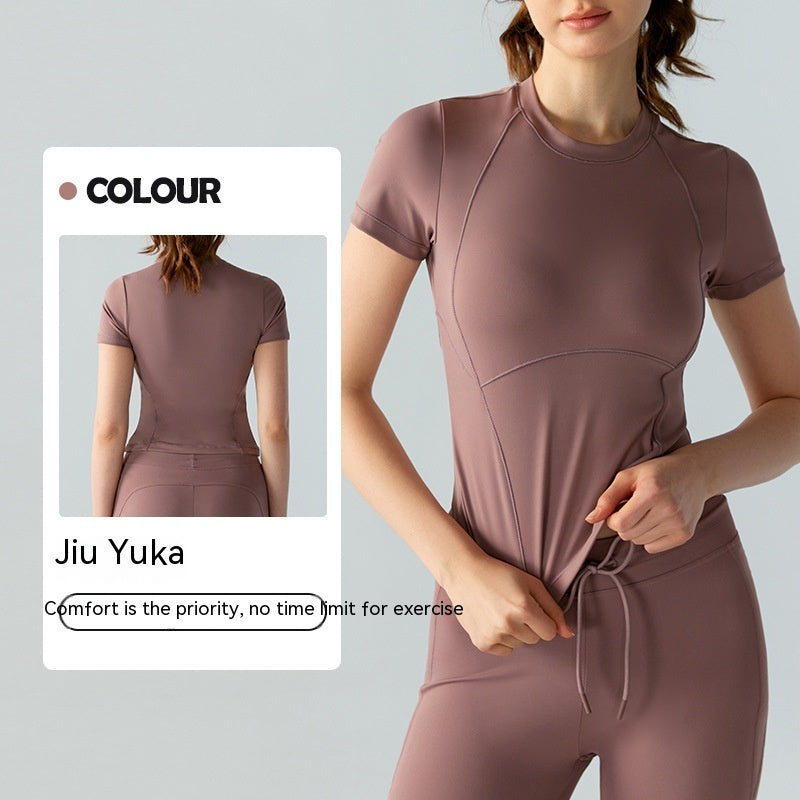 Casual Slimming Cool Yoga Clothes Short Sleeve