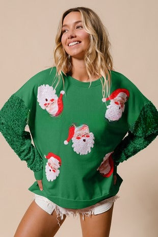 Women's Sequins Padded Top Christmas