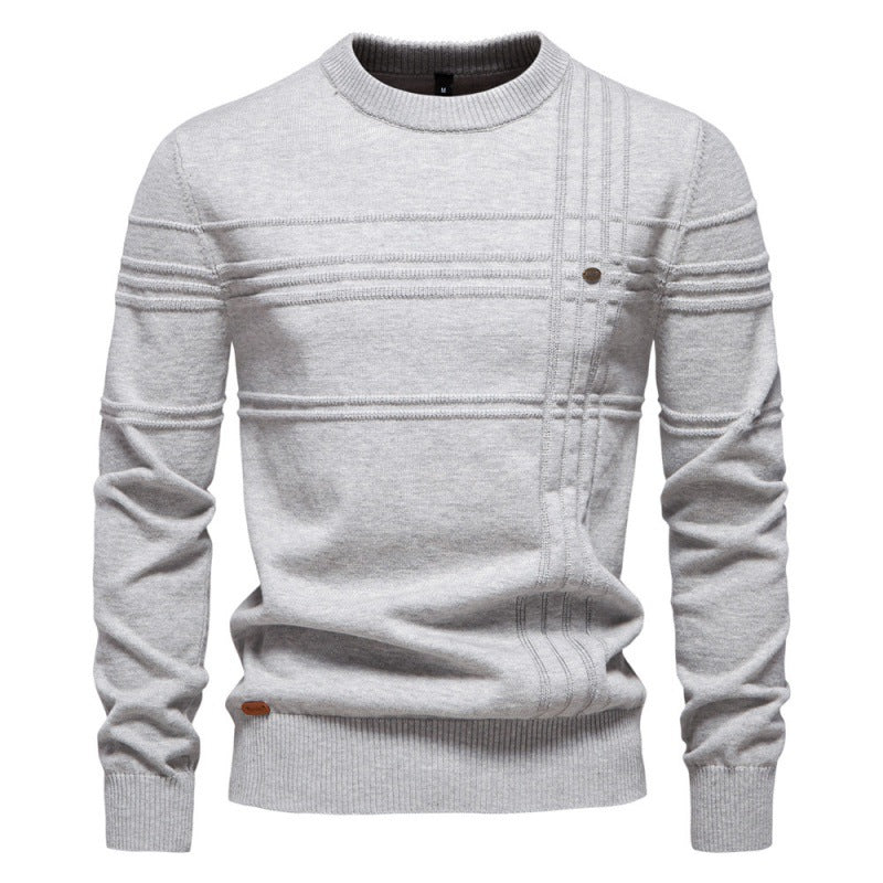 European Size Men's Round Neck Pullover