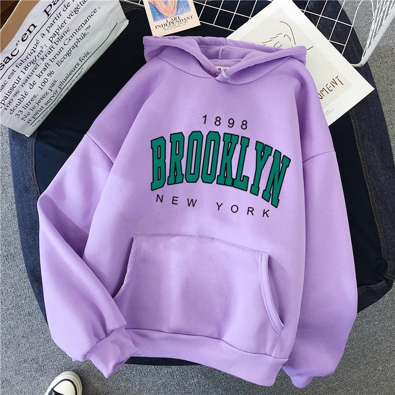 Women's Printed Couple Pullover Sweatshirt Loose