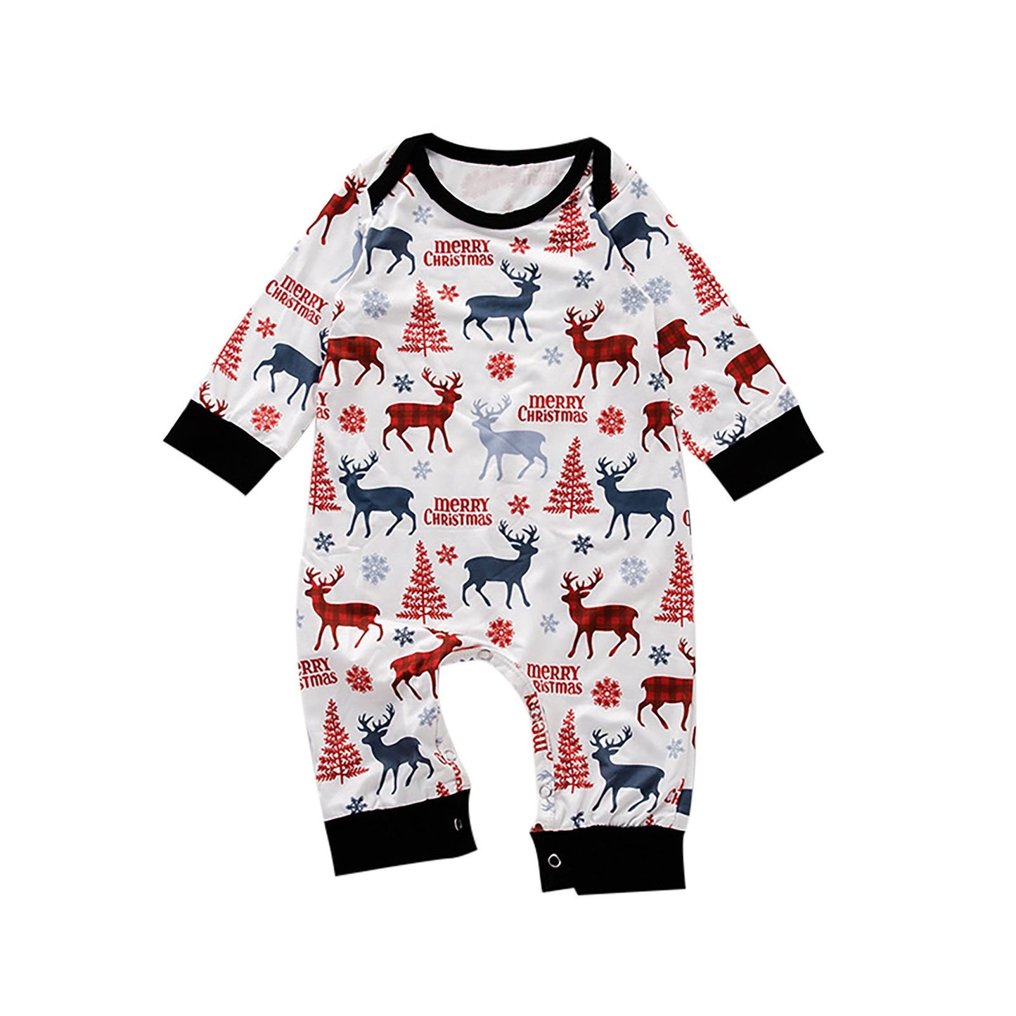 Santa Claus Print Parent-child Home Service Suit