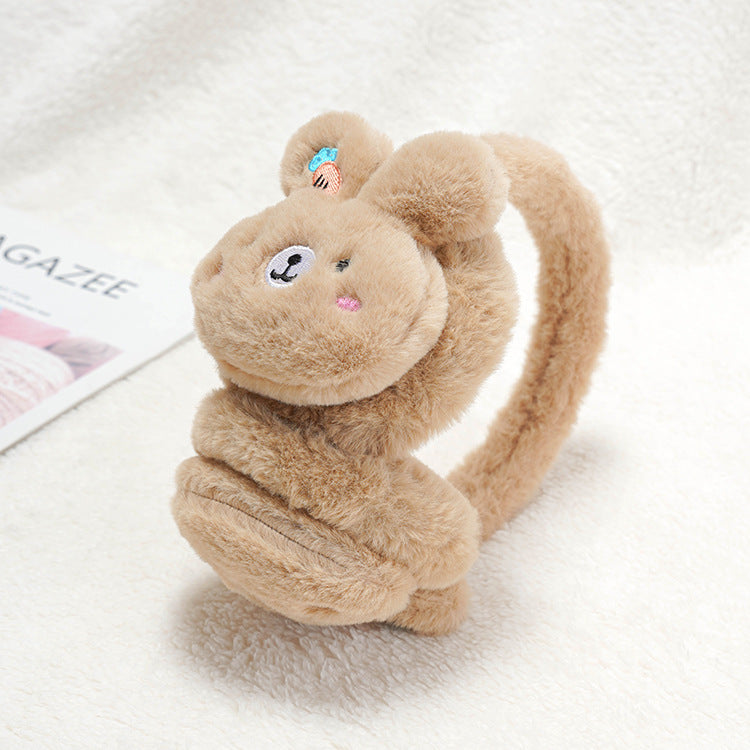 Children's Warm Cute Cartoon Plush Retractable Earmuffs