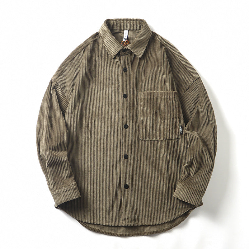 Men's Fashion Corduroy Fabric Long Sleeve