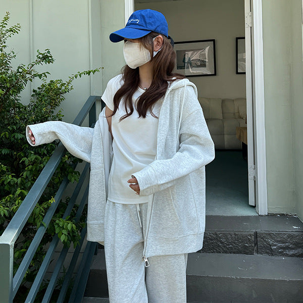 Løs og Hættetrøje Cardigan Sweater Frakke Fortykket Casual Stil