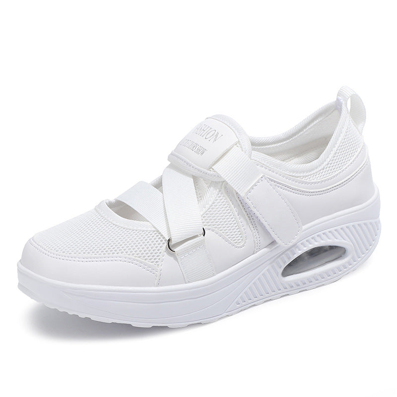 Women's Air Cushion Thick Sole Casual Shoes With Velcro