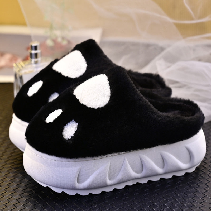 Autumn And Winter Women's Thick Bottom Cotton Slippers Cartoon Cute