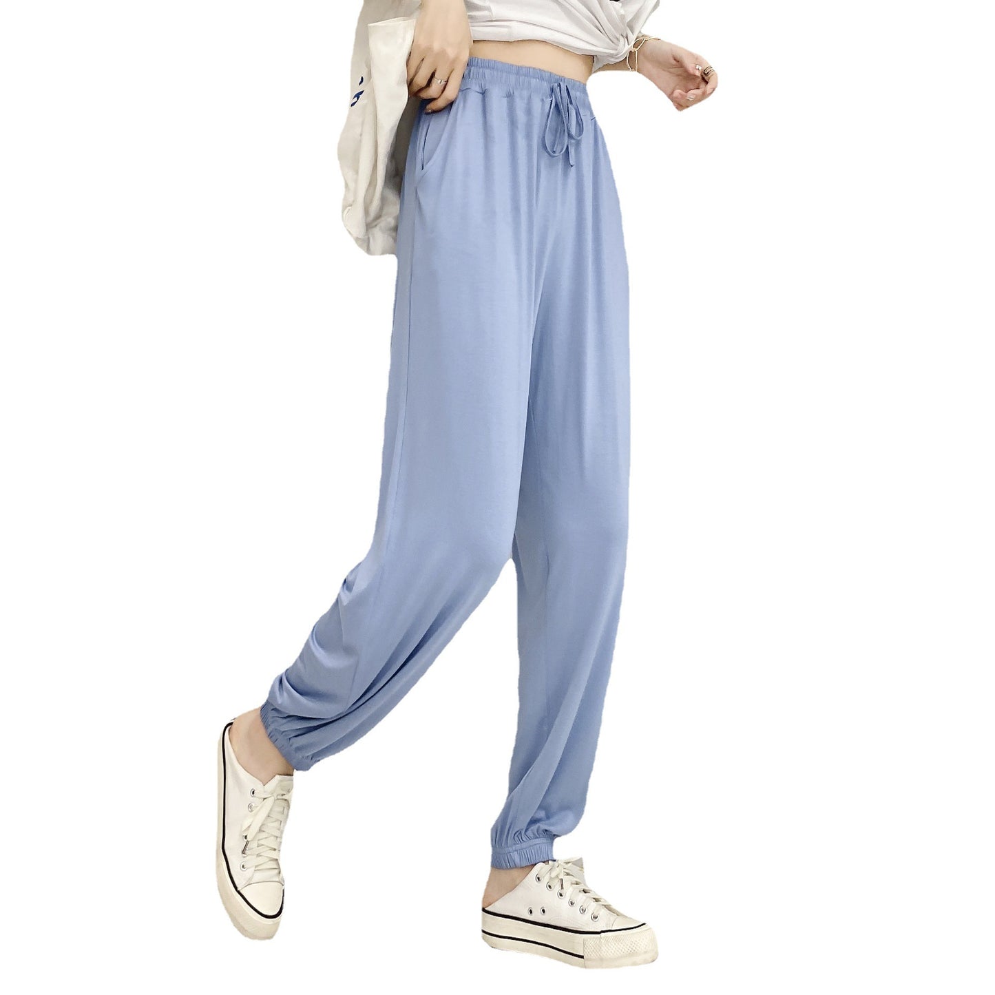 Womens High-waisted Draping Sweatpants For A Slimming Casual Look