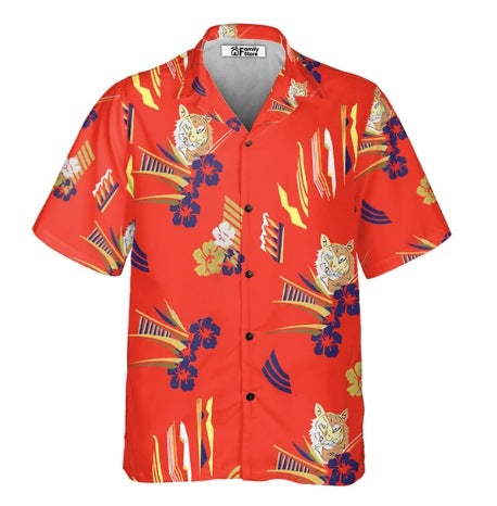 Fiber Men's Short-sleeved Shirt Stretch Printed Shirt