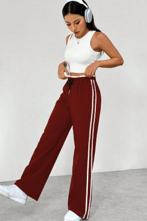 European And American Black Sports Straight Pants Leisure Commute