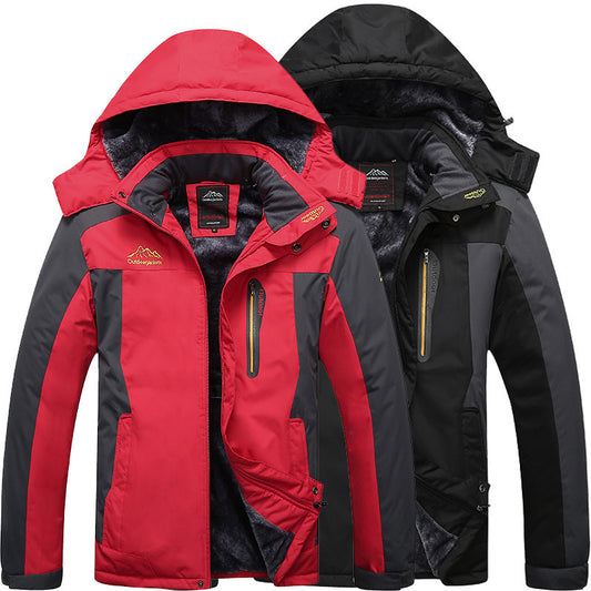 Winter Windproof And Cold-resistant Fleece-lined Thick Mountaineering Jacket