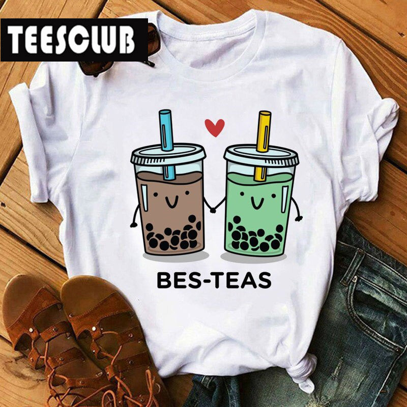 Personalized Milk Tea Printing Couple T-shirt