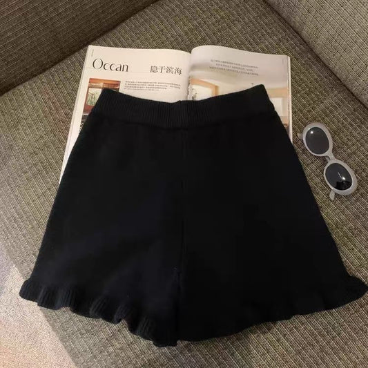 Knitted Elastic High-waist Casual Pants
