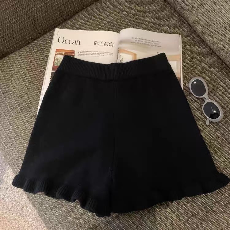 Knitted Elastic High-waist Casual Pants