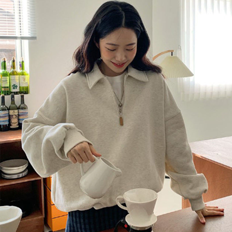 Afslappet langærmet sweatshirt