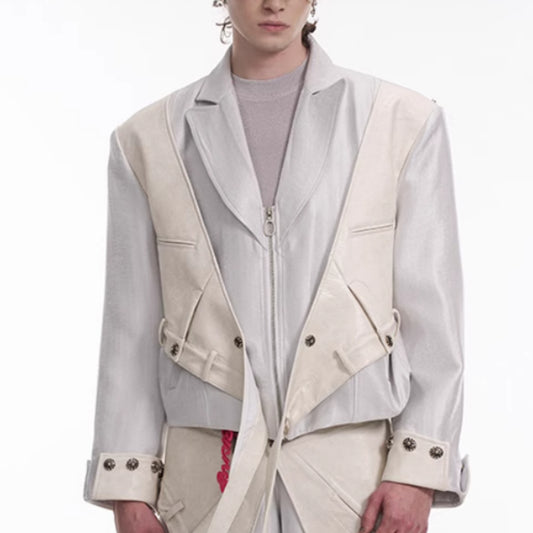 Niche Fake Two Pieces Dark Style Suit Jacket Men's Spring