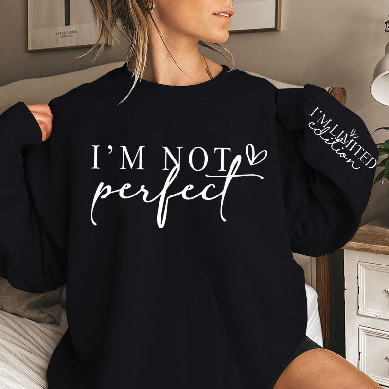 Grænseoverskridende moderigtig sweater med bogstavprint til kvinder