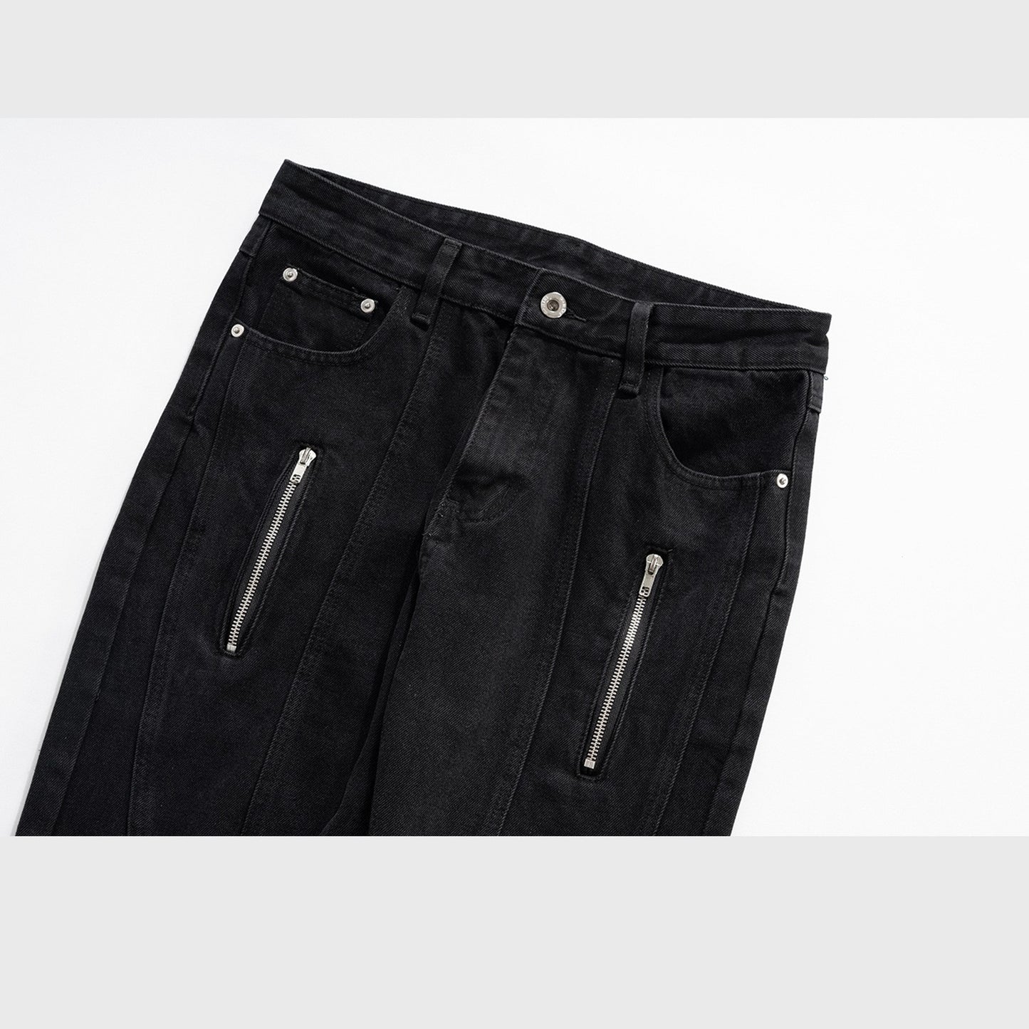 Women's Slim Fit Trousers Stitching Zipper Jeans