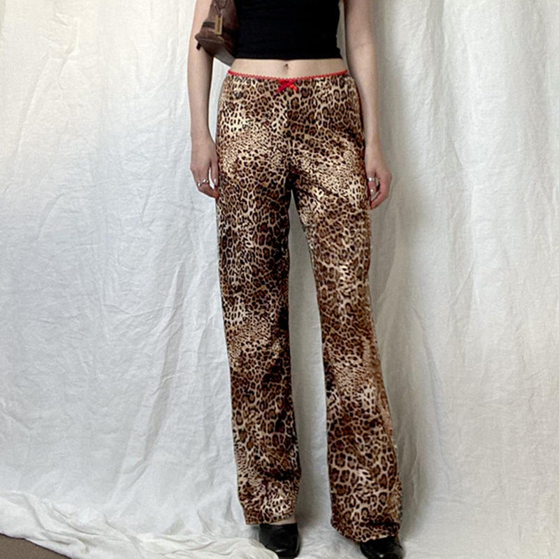American Vintage Leopard Print Knitted Trousers