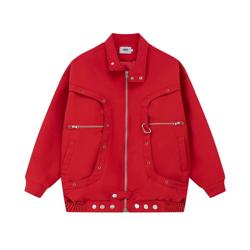 Flight Jacket Design Zipper Street Fashion Loose Men's