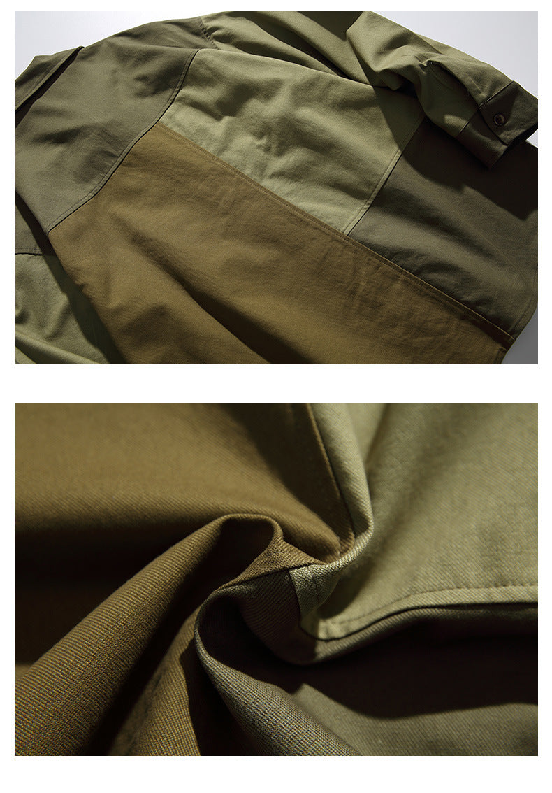 Loose Casual Military Block Shirt Men's Mountain