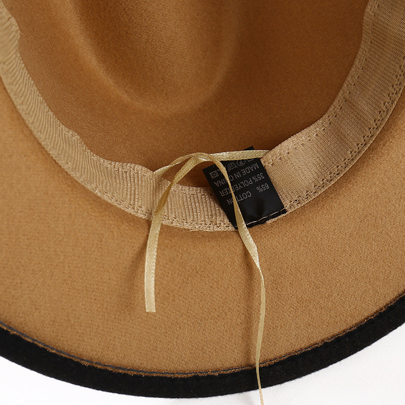 Moderigtig Fedora-hat med farvegradient og flad skygge i uldfilt