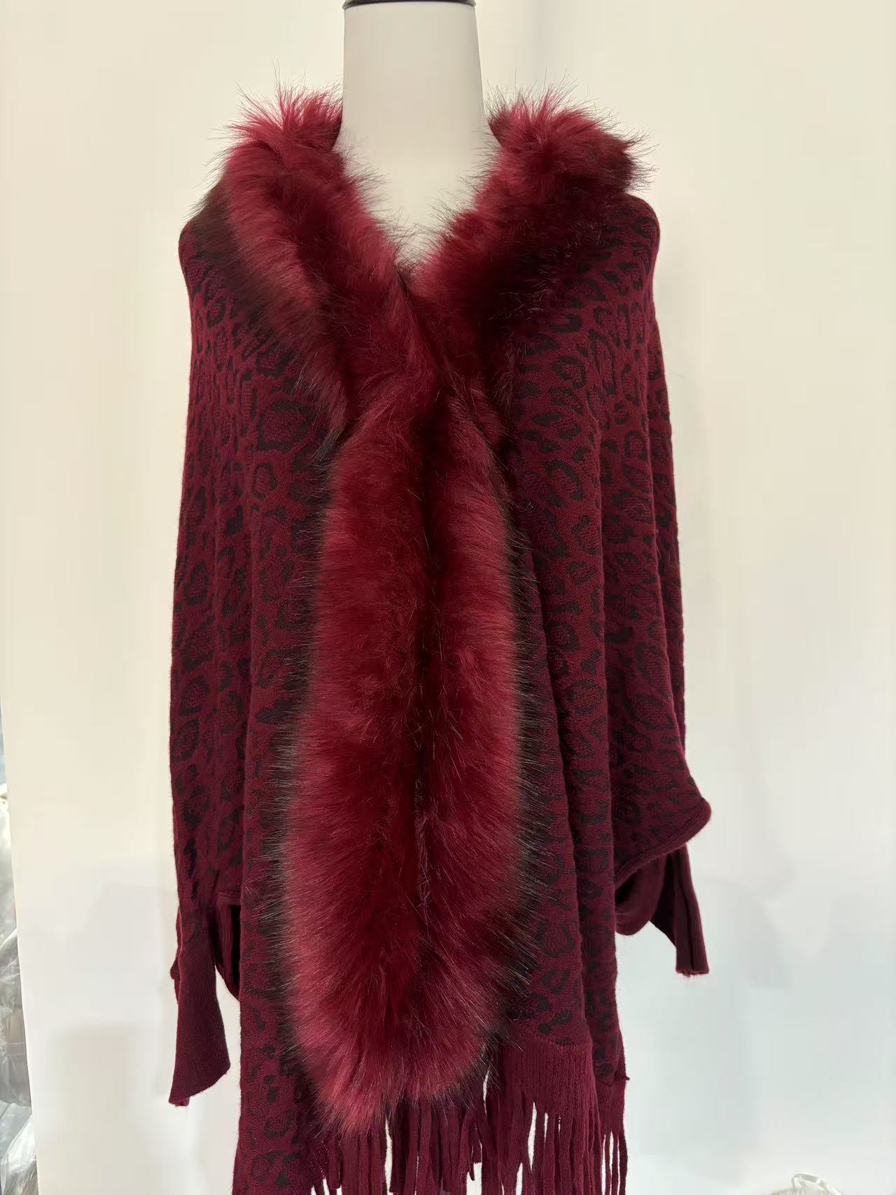 Leopard Print Leopard Print Fur Collar