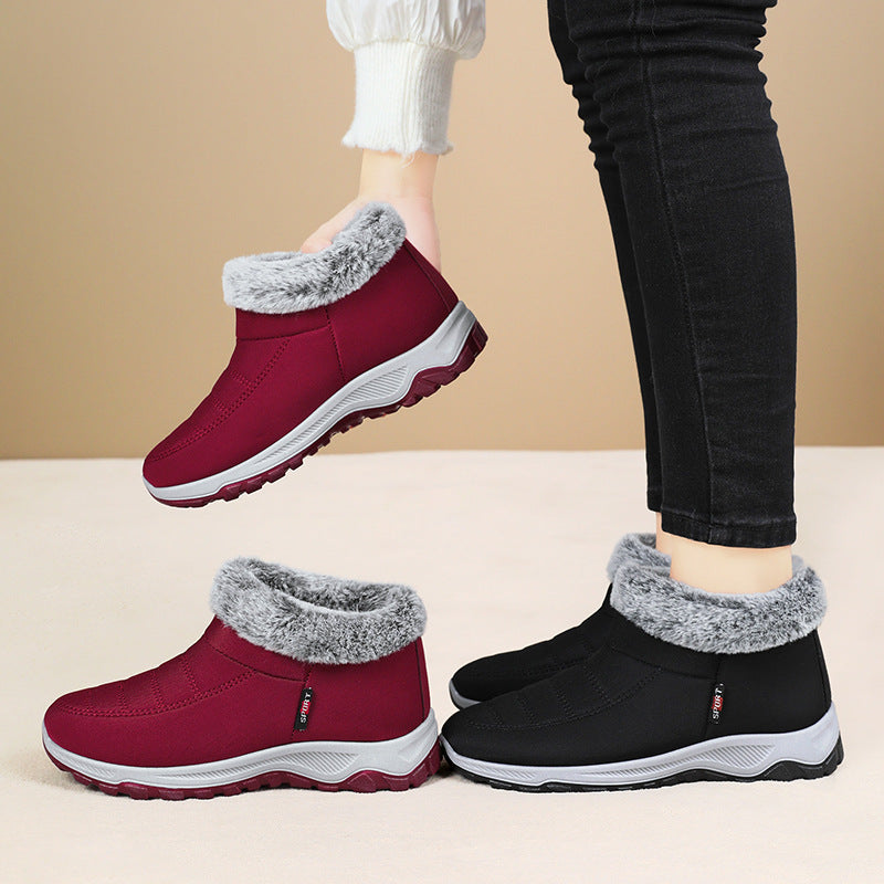 Dame bomuldsforede sko Fleeceforede polstrede varme slip-ons
