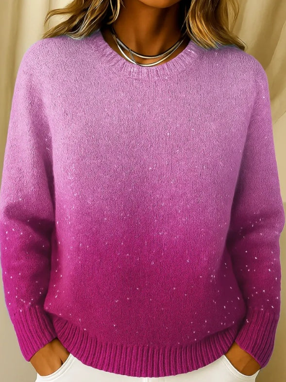 Mønster Element 3D Digitaltryk Løs Casual Raglan Sweater