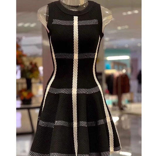 Womens Sleeveless Plaid Vest Dress