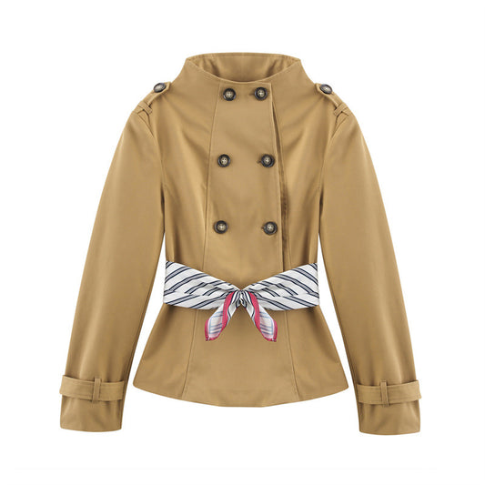 European And American Style Scarf Decorations Trench Coat