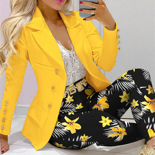 Women's Suit Jacket And Trousers Two-piece Suit