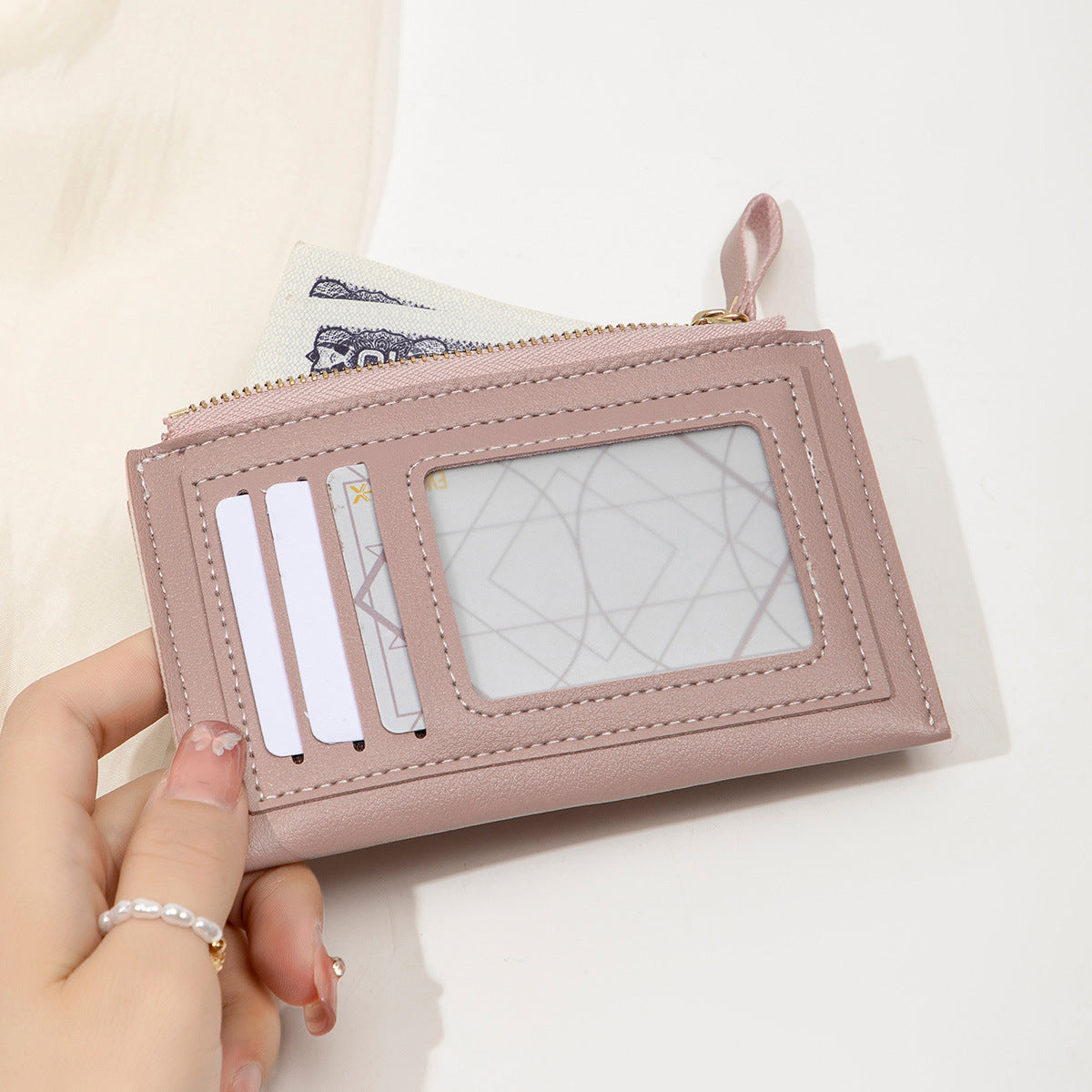 Lightweight Ultra-thin Korean Fashion Zipper Women's Short Wallet