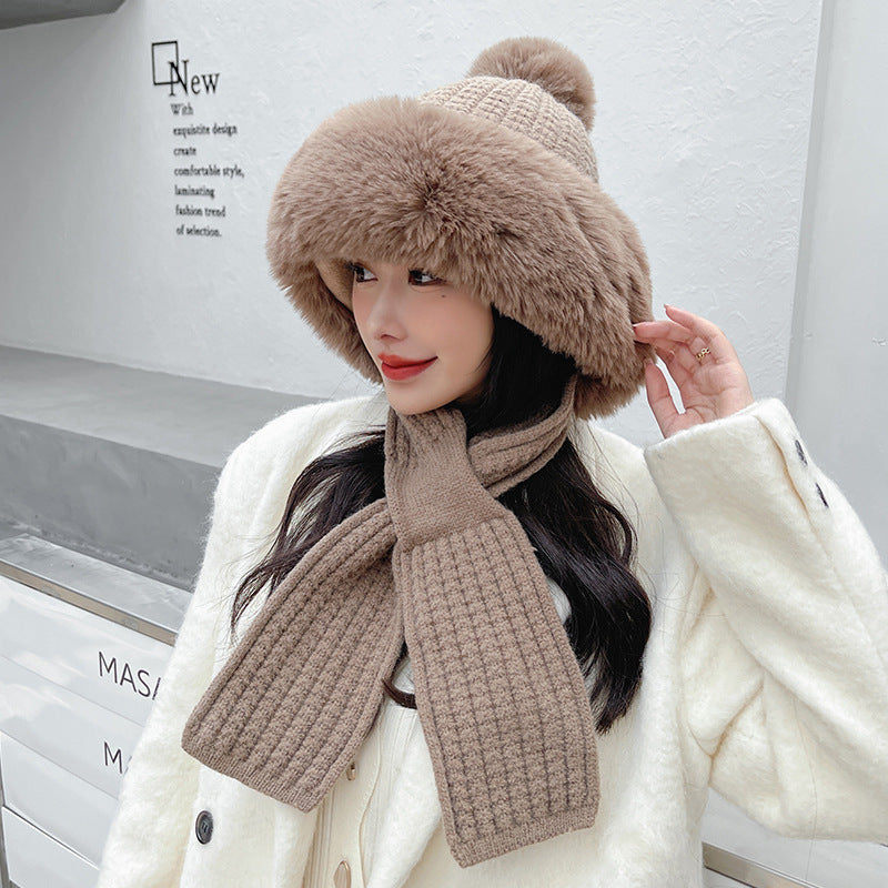Knitted Women's Cute Plush One Piece Hat