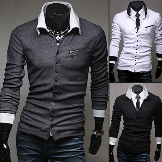 Moderigtig strikket cardigan til mænd i slim fit