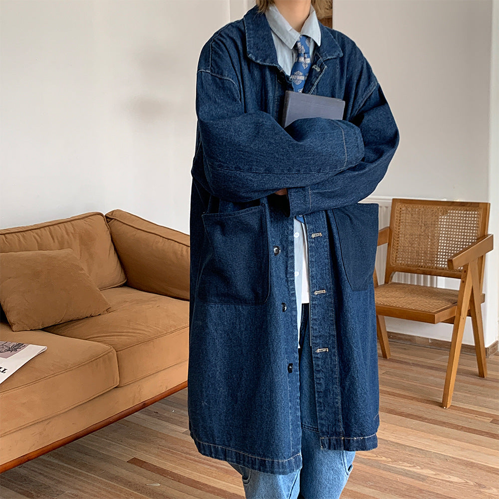 Autumn Mid-length Section Of The Japanese Jacket Hundred Washed Long-sleeved Tide