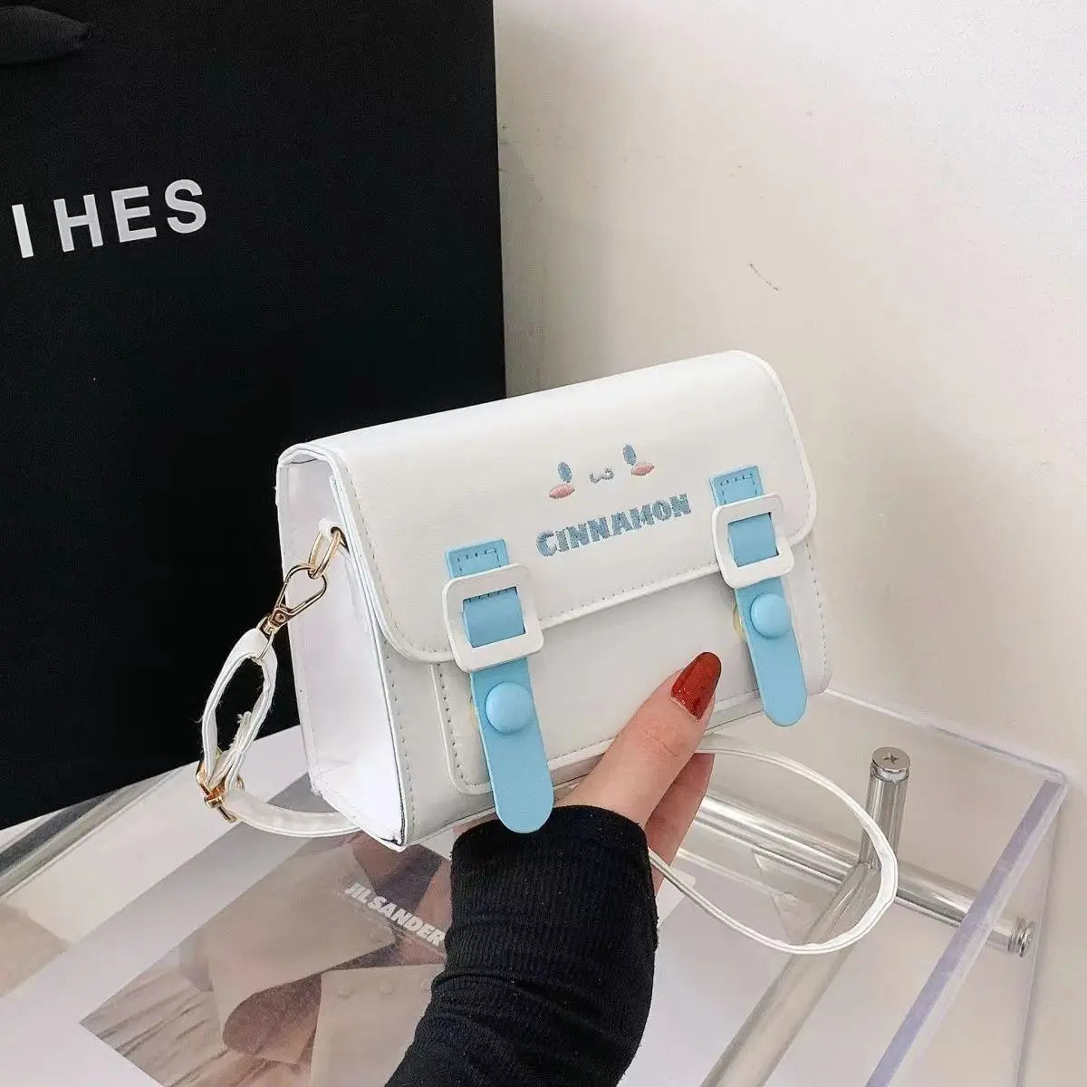 PU Handbag - Hello Kitty & Cinnamoroll Fashionable Crossbody Bag, Kawaii Outdoor Shoulder Bag, Ideal Gift