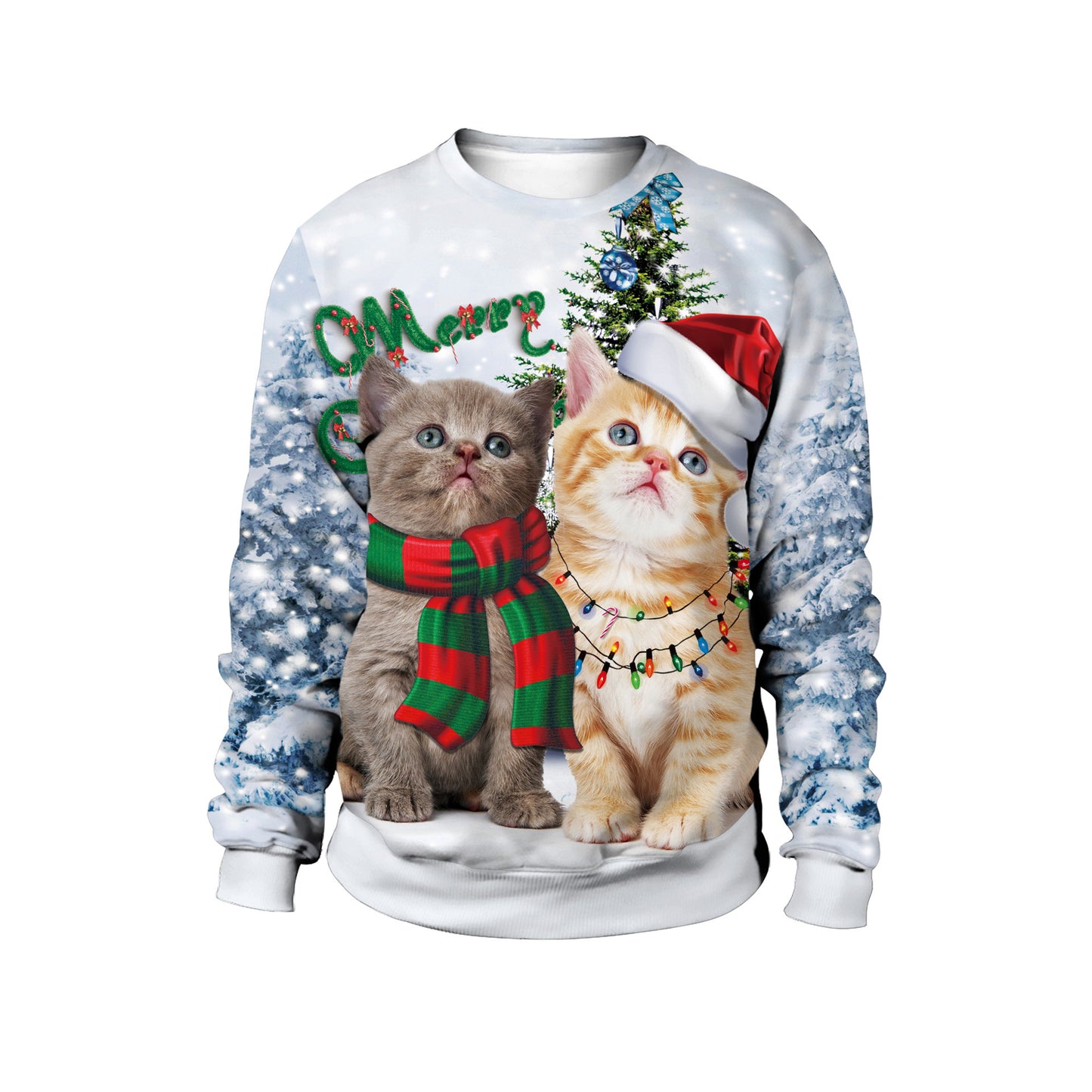 Unisex sweatshirt med printet rund hals